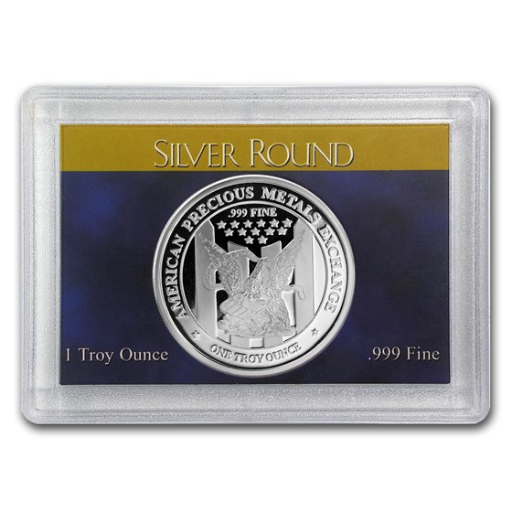 Silver Round Harris Holder - (Blue and Gold Design) Silver Round Harris Holder - (Blue and Gold Design)